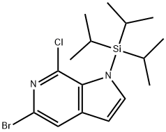 5-溴-7-氯-1-(三异丙基甲硅烷基)-1H-吡咯并[2,3-C]吡啶, 1198096-80-8, 结构式