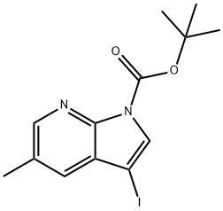 tert-Butyl 3-iodo-5-methyl-1H-pyrrolo-[2,3-b]pyridine-1-carboxylate Structure