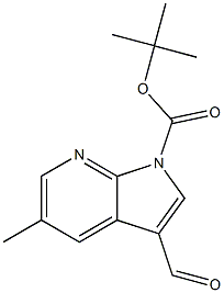 tert-Butyl 3-formyl-5-methyl-1H-pyrrolo-[2,3-b]pyridine-1-carboxylate Structure