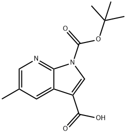 1-(叔丁氧基羰基)-5-甲基-1H-吡咯并[2,3-B]吡啶-3-羧酸, 1198097-92-5, 结构式