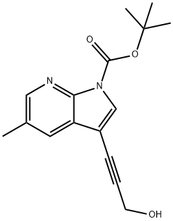 tert-Butyl 3-(3-hydroxyprop-1-ynyl)-5-methyl-1H-pyrrolo[2,3-b]pyridine-1-carboxylate Structure