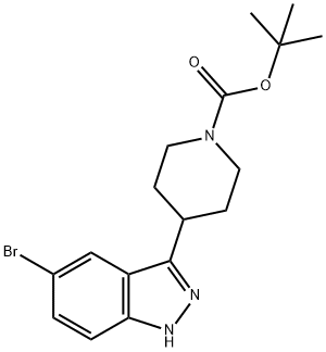4-(5-溴-1H-吲唑-3-基)哌啶-1-甲酸叔丁酯, 1198284-77-3, 结构式
