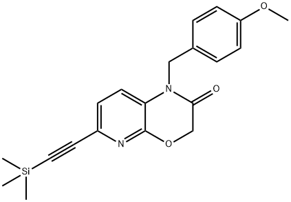 1-(4-Methoxybenzyl)-6-((trimethylsilyl)ethynyl)-1-(4-MethoxybeH-pyrido[2,3-b][1,4]oxazin-2(3H)-one Struktur