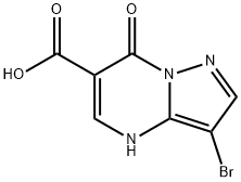 3-ブロモ-7-オキソ-4,7-ジヒドロピラゾロ[1,5-A]-ピリミジン-6-カルボン酸 化学構造式