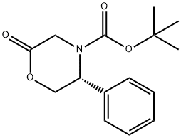 (5R)-N-(TERT-BUTOXYCARBONYL)-3,4,5,6-TETRAHYDRO-5-PHENYL-4(H)-1,4-OXAZIN-2-ONE Structure
