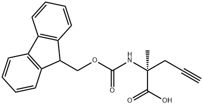 (S)-2-((((9H-フルオレン-9-イル)メトキシ)カルボニル)アミノ)-2-メチルペント-4-イン酸 化学構造式