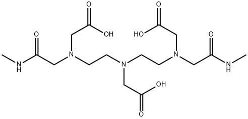 1,7-ビス[(メチルカルバモイル)メチル]-1,4,7-トリアザヘプタン-1,4,7-三酢酸 化学構造式