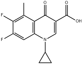 1-シクロプロピル-6,7-ジフルオロ-1,4-ジヒドロ-5-メチル-4-オキソ-3-キノリンカルボン酸 化学構造式