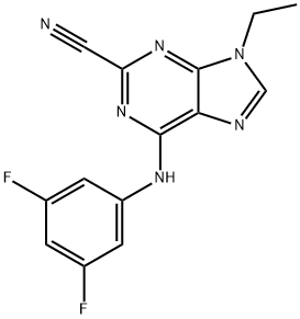 9H-Purine-2-carbonitrile, 6-[(3,5-difluorophenyl)aMino]-9-ethyl- Structure