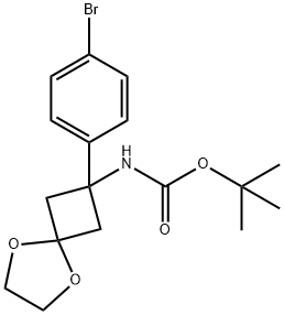 tert-butyl 2-(4-broMophenyl)-5,8-dioxaspiro[3.4]octan-2-ylcarbaMate Struktur