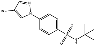 N-T-BUTYL 4-(4-BROMOPYRAZOL-1-YL)BENZENESULFONAMIDE, 1199773-25-5, 结构式