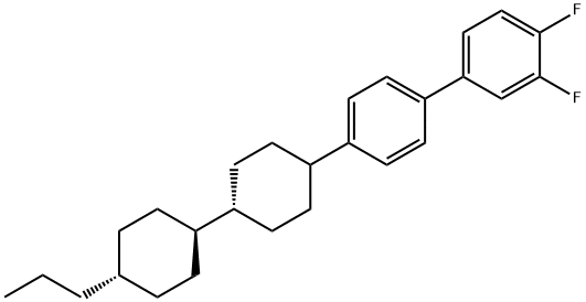 trans-4-（3，4-ジフルオロフェニル）-trans-4’-プロピルビシクロヘキシル 化学構造式