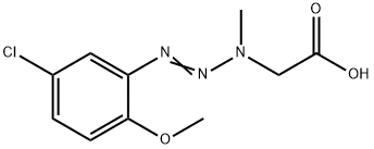 [3-(5-クロロ-2-メトキシフェニル)-1-メチル-2-トリアゼニル]酢酸 化学構造式