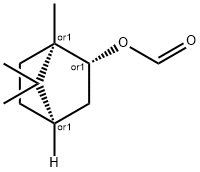 rel-ぎ酸(1S*,2β*,4S*)-1,7,7-トリメチルビシクロ[2.2.1]ヘプタン-2-イル 化学構造式