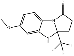 6-Methoxy-3a-(trifluoroMethyl)-2,3,3a,4-tetrahydro-1H-benzo[d]pyrrolo[1,2-a]iMidazol-1-one Struktur