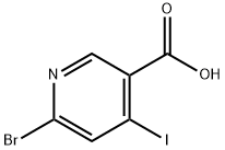 6-BROMO-5-IODOPYRIDINE-3-CARBOXYLIC ACID 结构式