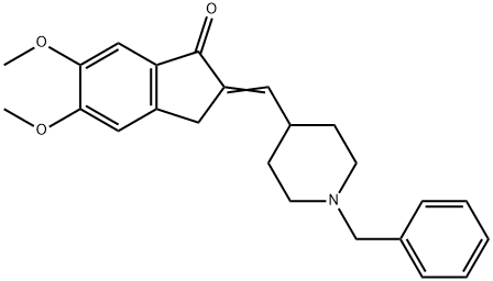 1-Benzyl-4-(5,6-dimethoxy-1-oxoindan-2-ylindenemethyl)piperidine Structure