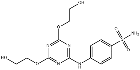 4-(4,6-bis(2-hydroxyethoxy)-1,3,5-triazin-2-ylaMino)benzenesulfonaMide Struktur