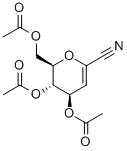 4,5,7-O-三乙酰基-2,6-脱水-3-脱氧-D-来苏庚-2-烯腈 结构式