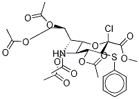5-(乙酰氨基)-2-氯-2,5-二脱氧-3-S-苯基-3-硫代-D-赤型-Α-L-葡萄糖-2-壬基吡喃糖酸甲酯4,7,8,9-四乙酸酯 结构式