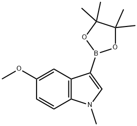 N-甲基-5-甲氧基-3-吲哚硼酸酯, 1201189-40-3, 结构式