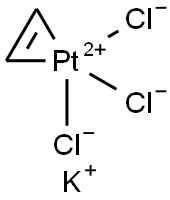 POTASSIUM TRICHLORO(ETHYLENE)PLATINATE (II) MONOHYDRATE Struktur