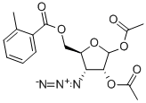 1,2-DI-O-ACETYL-3-AZIDO-3-DEOXY-5-O-TOLUOYL-D-RIBOFURANOSE Struktur