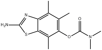 Carbamic  acid,  dimethyl-,  2-amino-4,5,7-trimethyl-6-benzothiazolyl  ester  (9CI) Struktur