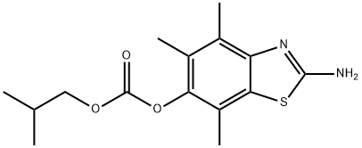 Carbonic  acid,  2-amino-4,5,7-trimethyl-6-benzothiazolyl  2-methylpropyl  ester Struktur
