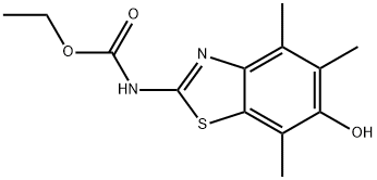 Carbamic  acid,  (6-hydroxy-4,5,7-trimethyl-2-benzothiazolyl)-,  ethyl  ester  (9CI) Struktur