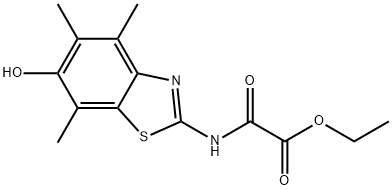 Acetic  acid,  [(6-hydroxy-4,5,7-trimethyl-2-benzothiazolyl)amino]oxo-,  ethyl  ester  (9CI) Struktur