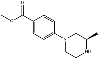 R)-Methyl 4-(3-Methylpiperazin-1-yl)benzoate 结构式
