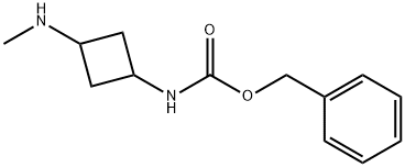 (3-Methylamino-cyclobutyl)-carbamic acid benzyl ester 化学構造式