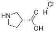 (3R)-ピロリジン-3-カルボン酸塩酸塩 化学構造式