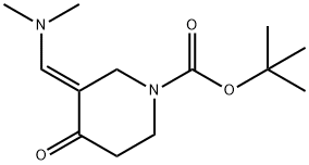 (E)-3-((二甲氨基)亚甲基)-4-氧代哌啶-1-羧酸叔丁酯, 1202645-17-7, 结构式