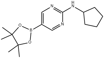 2-(CYCLOPENTYLAMINO)PYRIMIDINE-5-BORONIC ACID, PINACOL ESTER, 1202805-22-8, 结构式