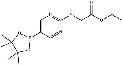 2-(EthoxycarbonylMethylaMino)pyriMidine-5-boronic acid, pinacol ester Structure
