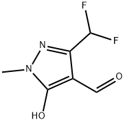 3-(Difluoromethyl)-5-hydroxy-1-methyl-1H-pyrazole-4-carbaldehyde 化学構造式