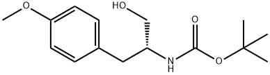 [2-羟基-1-[(4-甲氧基苯基)甲基]乙基]-氨基甲酸1,1-二甲基乙基酯(R)-, 120349-75-9, 结构式