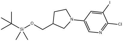 5-(3-((TERT-ブチルジメチルシリルオキシ)メチル)ピロリジン-1-イル)-2-クロロ-3-ヨードピリジン 化学構造式