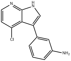 3-(4-CHLORO-1H-PYRROLO[2,3-B]PYRIDIN-3-YL)ANILINE, 1203565-81-4, 结构式