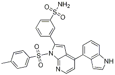 BenzenesulfonaMide, 3-[4-(1H-indol-4-yl)-1-[(4-Methylphenyl)sulfonyl]-1H-pyrrolo[2,3-b]pyridin-2-yl]- Structure