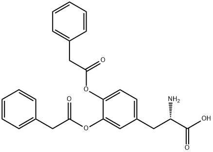 (2S)-2-amino-3-[3,4-bis[(2-phenylacetyl)oxy]phenyl]propanoic acid Struktur