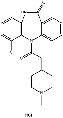 6-クロロ-5-[(1-メチルピペリジン-4-イル)アセチル]-5H-ジベンゾ[b,e][1,4]ジアゼピン-11(10H)-オン·塩酸塩 化学構造式