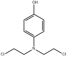 4-[ビス(2-クロロエチル)アミノ]フェノール 化学構造式