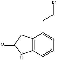 4-(2-ブロモエチル)-1,3-ジヒドロ-2H-インドリン-2-オン 化学構造式