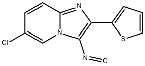 6-CHLORO-3-NITROSO-2-THIOPHEN-2-YL-IMIDAZO[1,2-A]PYRIDINE, 120451-10-7, 结构式