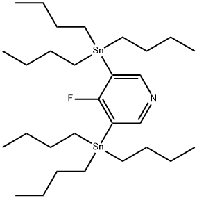 4-Fluoro-3,5-bis(tributylstannyl)pyridine 化学構造式