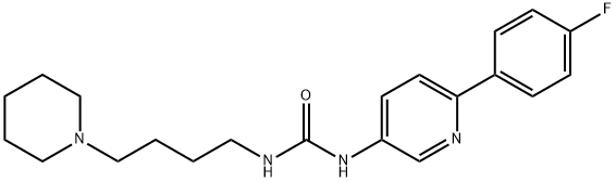 Urea, N-[6-(4-fluorophenyl)-3-pyridinyl]-N'-[4-(1-piperidinyl)butyl]- Structure