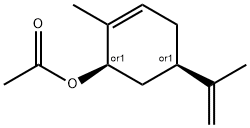 cis-2-methyl-5-(1-methylvinyl)cyclohex-2-en-1-yl acetate Struktur